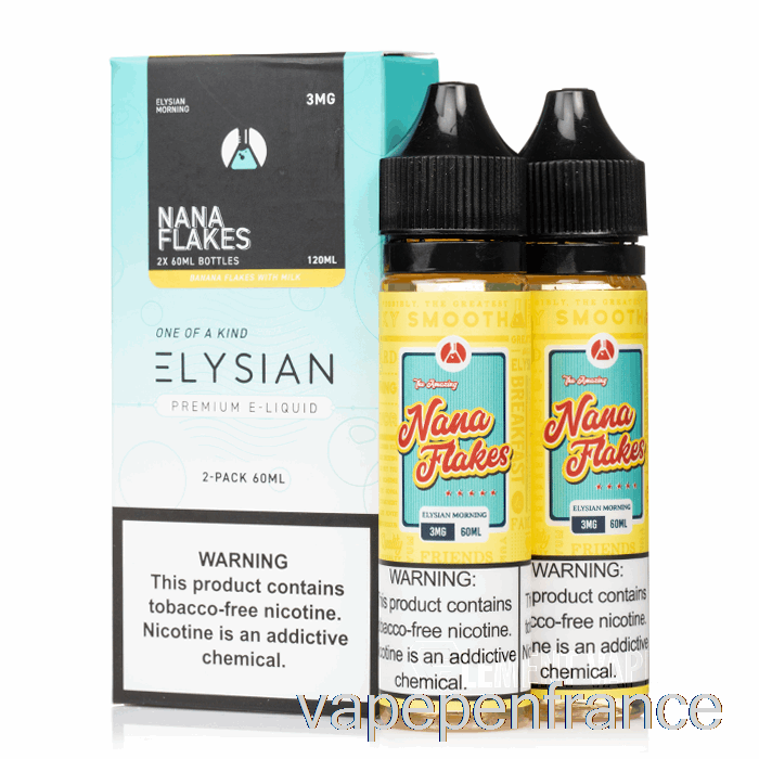 Nana Flakes - E-liquide Elysian Labs - Stylo Vape 120 Ml 0 Mg